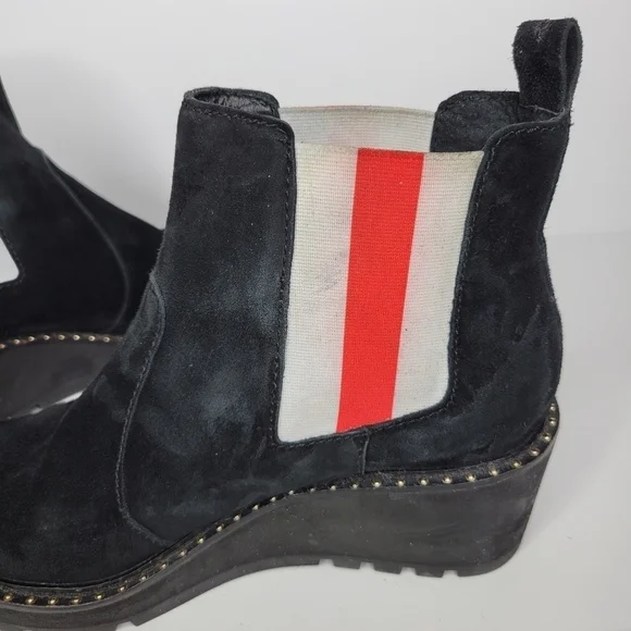 Cecelia New York GEMMA Ankle Boot Black Suede Wedge Size 7 - Picture 7 of 13